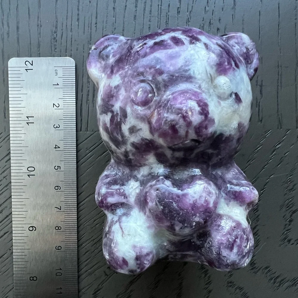 Purple Mica Carved Care Bear - Picture 6 of 8
